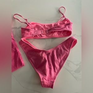 Pink Traingl Bathing suit set with bag XS